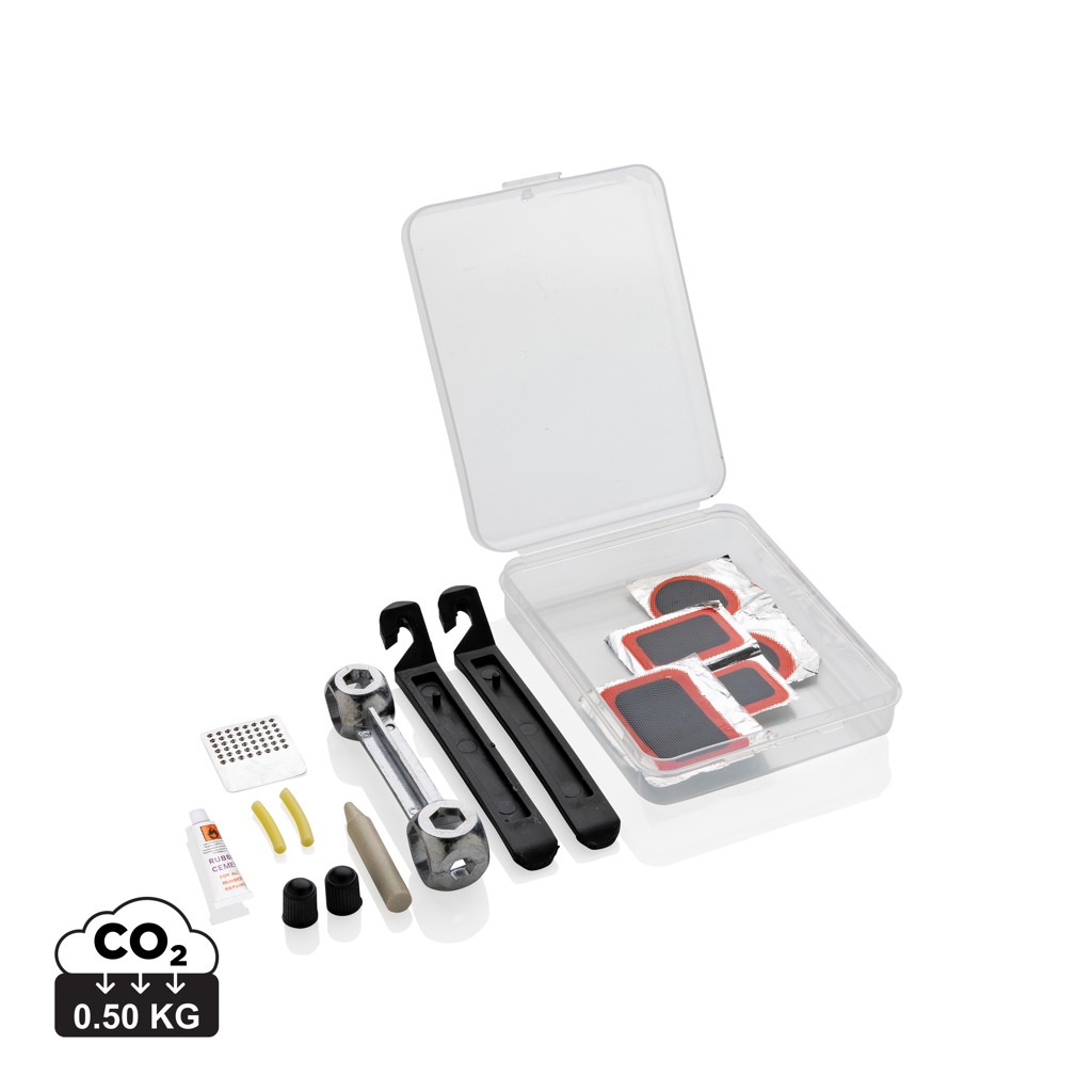 Kit de réparation vélo compact personnalisé Transparent / Noir